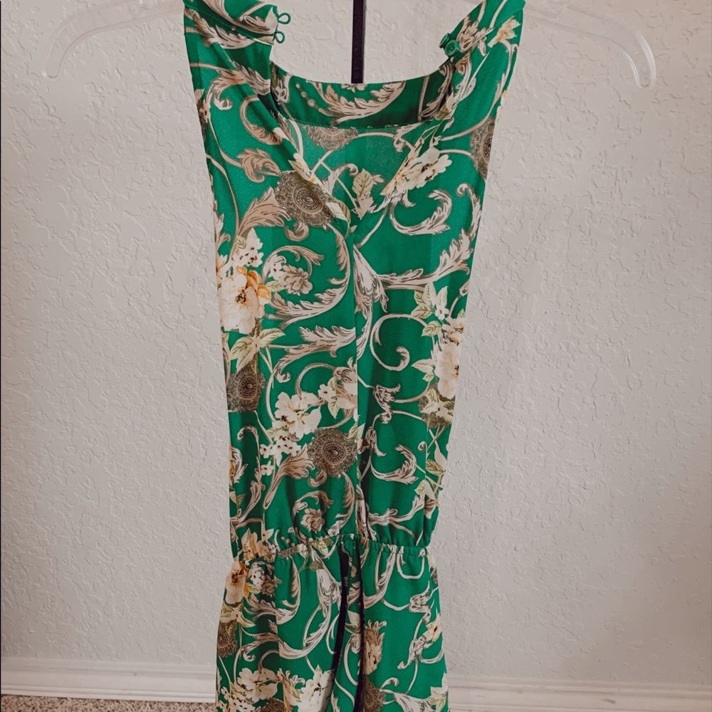 Green Blouse with floral designs